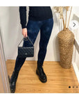 Navy Leopard print fleece leggings