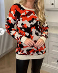 Multi-color Orange & Black Leapard Print Jumper