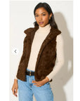 BROWN FAUX FUR GILET