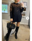 Sequin embellished shoulder and front soft knit Jumper