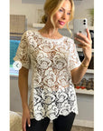 Floral Pattern Crochet Top