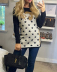 Multi Stars Geometric Print knitted Jumper