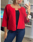 Three quarters sleeves Cardigan (Red)