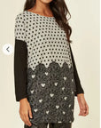 Sweet Heart polka dot print oversized jumper top