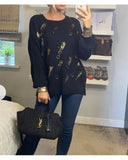 Gold Printed Jumper with Ring embellished