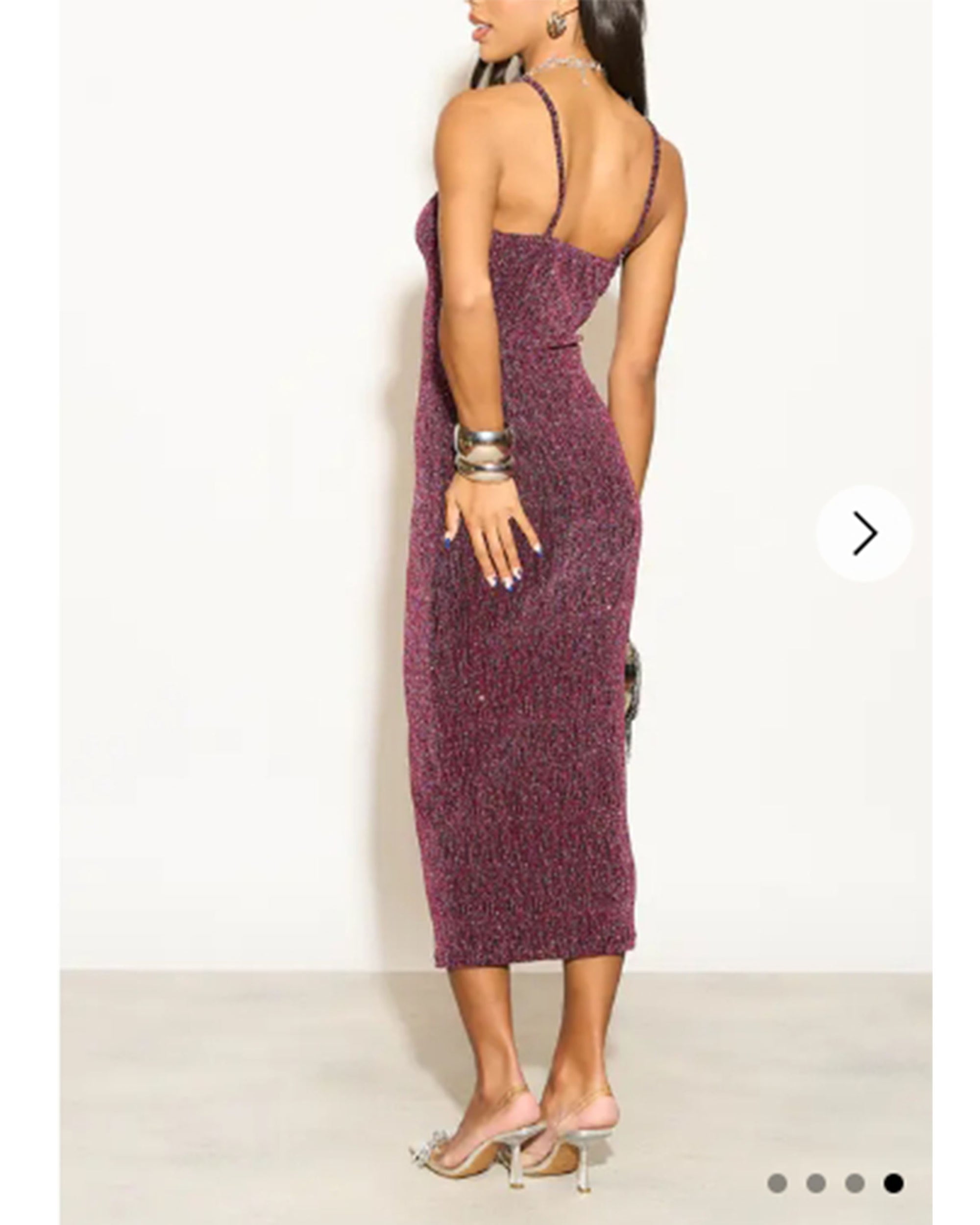 Scooped-neck sleeveless metallic-knit maxi dress in Pink