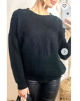 Plain Black V-design feature Jumper