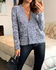 Fluffy V neck cardigan