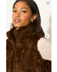 BROWN FAUX FUR GILET