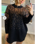 Sequin embellished shoulder and front soft knit Jumper