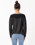 Stud Design On Shoulder & Back Sweatshirt