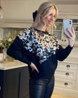 Mirror Sequin Jumper in Black