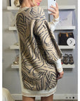 Leopard print contrast long knit cardigan