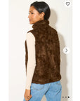 BROWN FAUX FUR GILET