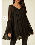 balloon long sleeves chiffon top