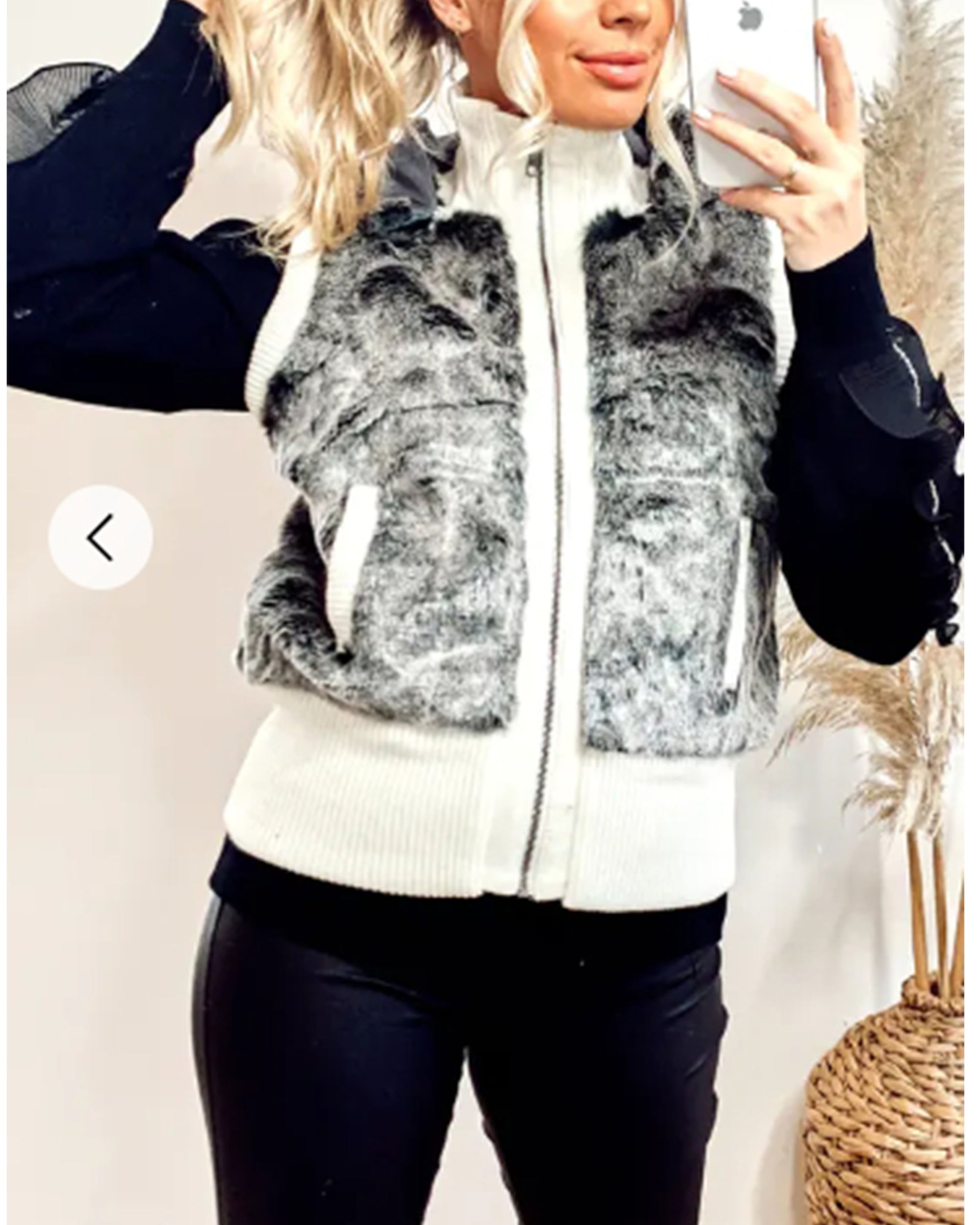 Faux Fur Jacket (Grey)