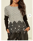 Sweet Heart polka dot print oversized jumper top