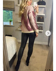 Pink metallic effect stripe design jumper