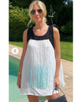 Tie dye Fringed Chiffon Lace Shoulder Vest