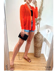 Relax Holiday fine knitted cardigan (Orange)