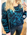 Mix Stripe Neon Colour Fluffy Jumper