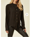 Collar Chiffon Shirt (BLACK)