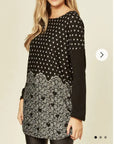 Sweet Heart polka dot print oversized jumper top