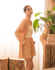 Cotton blend Duben shirt and shorts in relaxed fit co-ords Suits in Orange