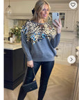 Mirror Sequin Jumper in Grey