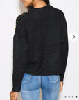 Multi color disco Sequin embellished design Soft knit jumper in Black