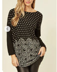 Sweet Heart polka dot print oversized jumper top