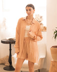 Cotton blend Duben shirt and shorts in relaxed fit co-ords Suits in Orange