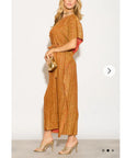 Oversized Metallic pleated kaftan maxi dress in Gold