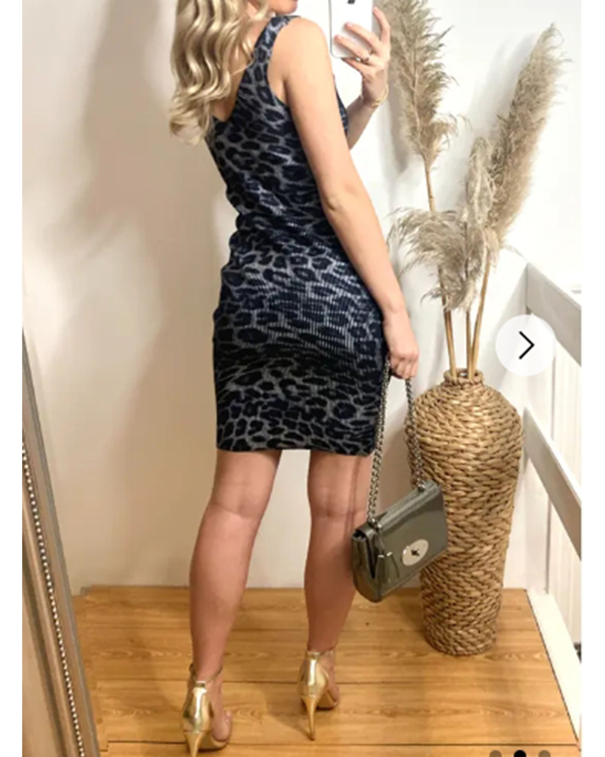 Trendy animal leopard print bodycon party dress