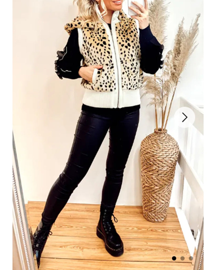 Faux Fur Jacket (Leopard print)