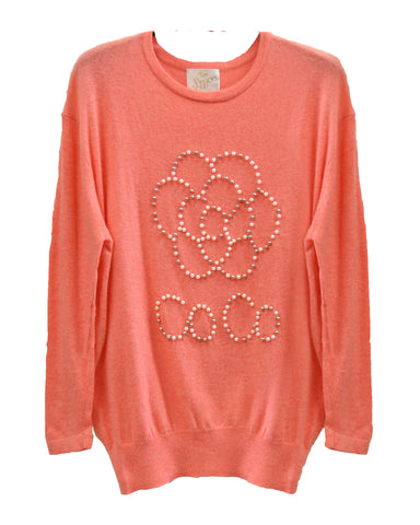 Pearl embellish COCO letter Jumper