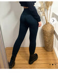 Jean's look print fleece leggings