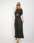 Oversized comfort stretch-jersey top and Relaxed-fit trousers in Black