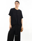 Oversized comfort stretch-jersey top and Relaxed-fit trousers in Black