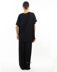 Oversized comfort stretch-jersey top and Relaxed-fit trousers in Black