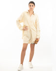 Cotton blend Duben shirt and shorts in relaxed fit co-ords Suits in Cream