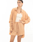 Cotton blend Duben shirt and shorts in relaxed fit co-ords Suits in Orange