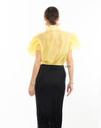 Multi Ruffle Layer design Blouse in Yellow color