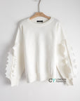 Chiffon frilled with crystal stone embellished jumper