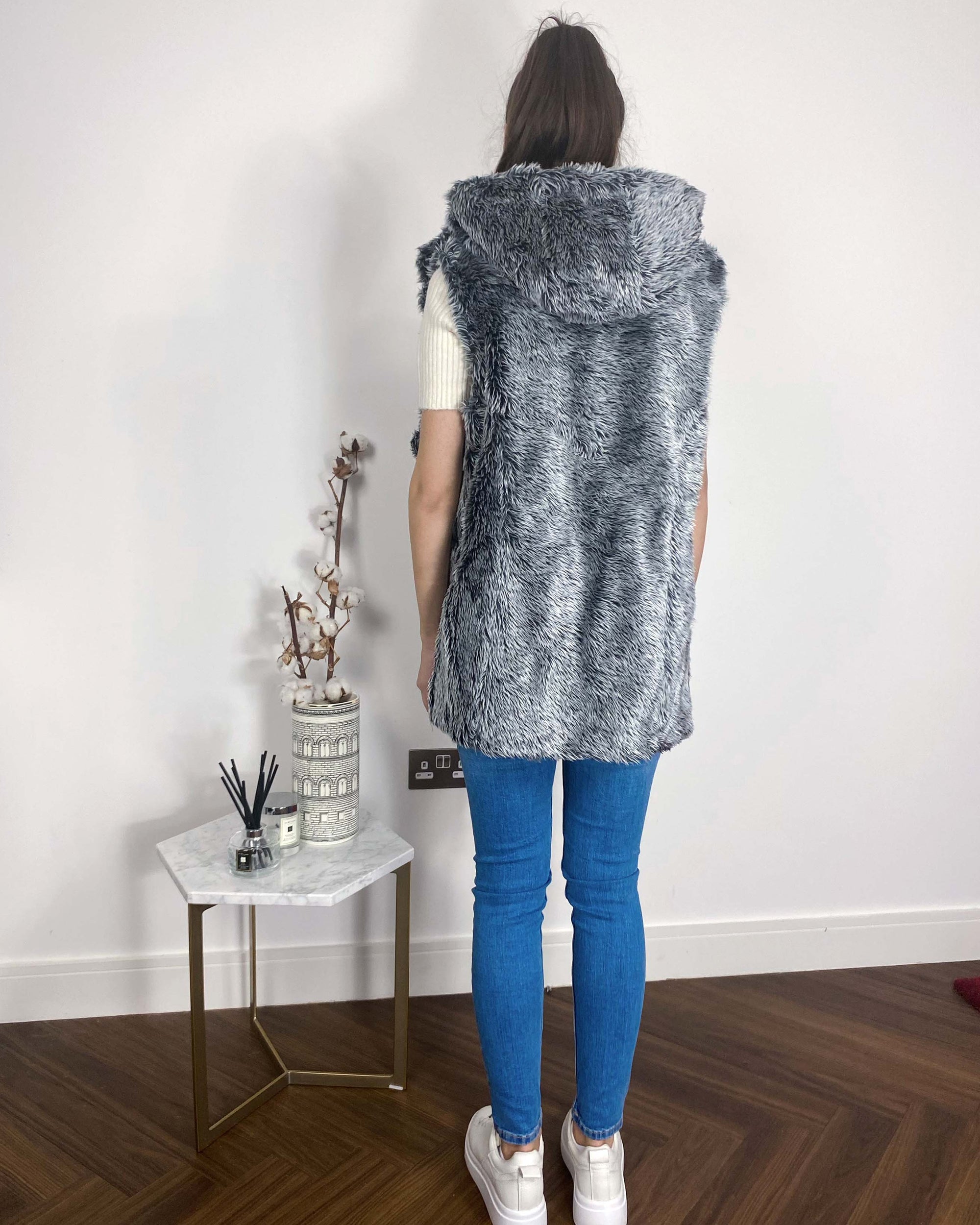 Faux Fur Oversize Hoody Coat