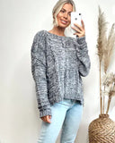 Cable knit velvet fabric knitted jumper