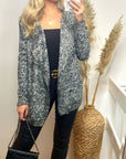 Black & Grey Waterfall Cardigans