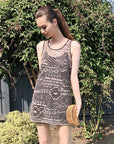 Lace Tunic Dress (Beige)