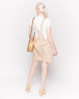 Linen Mini Pinafore Dress in beige