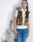 Faux Fur Waistcoat Jacket in Pink